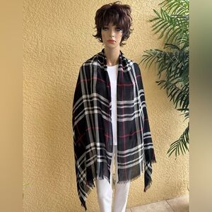 Black plaid shawl